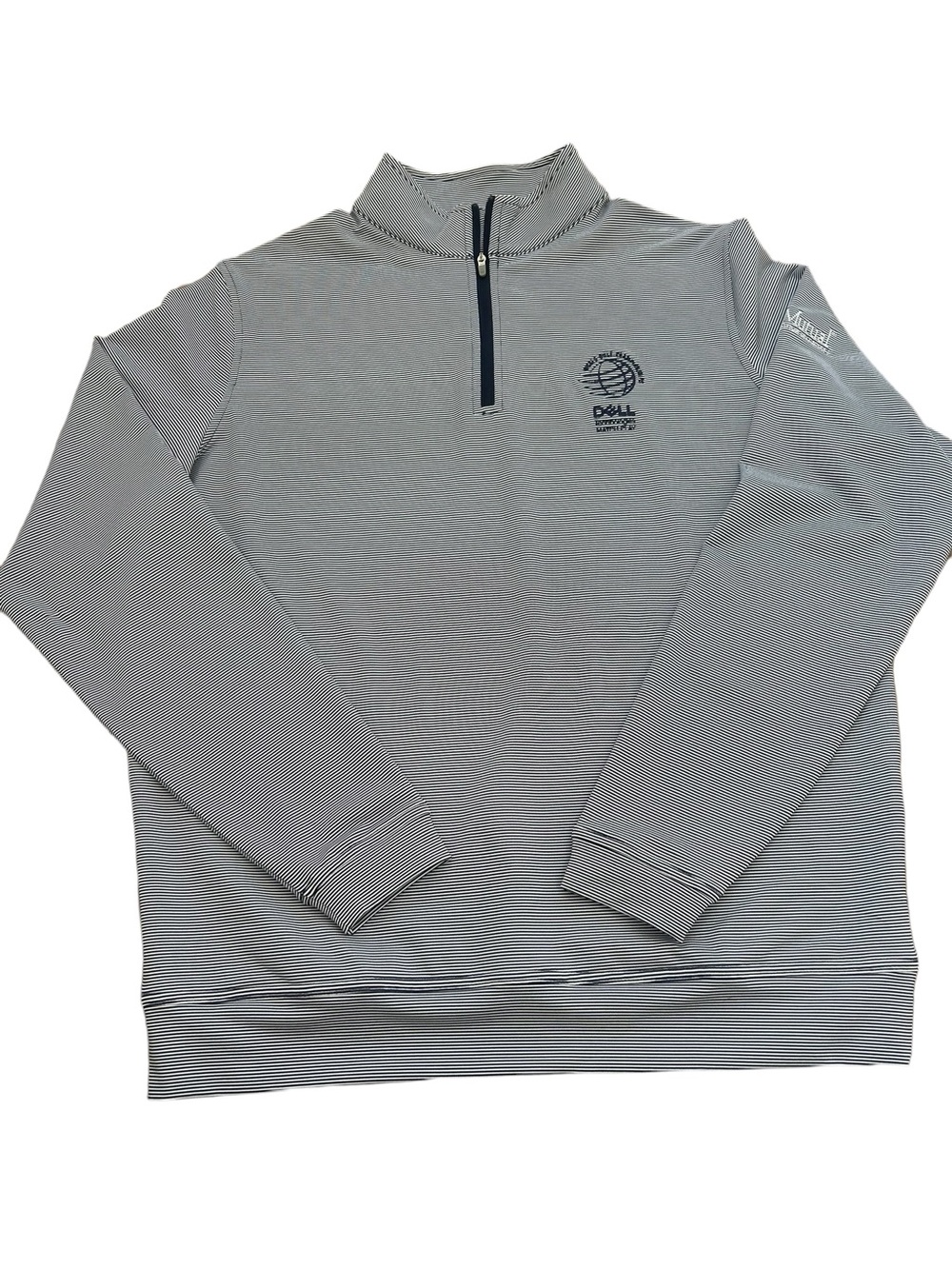 Peter Millar Perth Sugar Stripe Quarter Zip Dell Match Play Mens Medium NWT